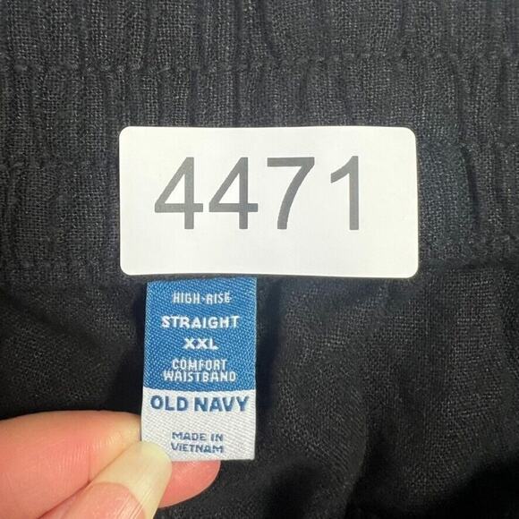 Old Navy Women's Pants Plus Size XXL Black High Rise Straight Linen-Blend - Picture 6 of 9